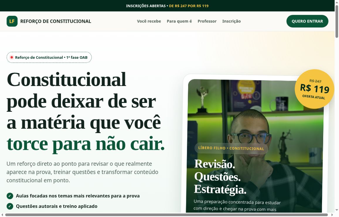 Site do Reforço de Constitucional com Líbero Filho